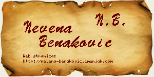 Nevena Benaković vizit kartica